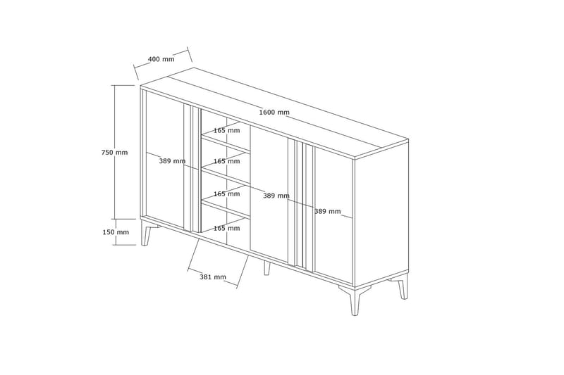 Dora Konsolbord 160 cm - Antracit - Møbler - Borde - Aflastningsbord - Konsolbord & sidebord