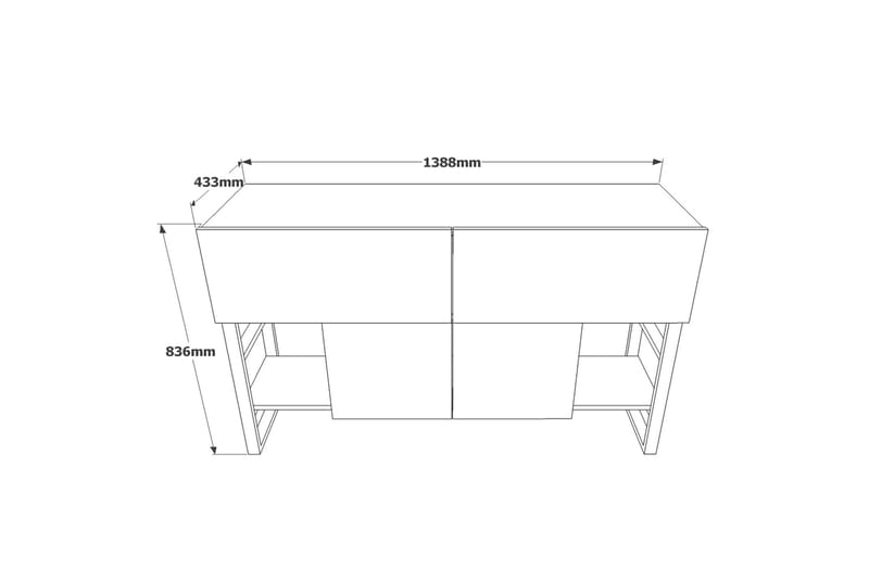 Hardyng Reliefbord 139 cm - Natur - Møbler - Borde - Aflastningsbord - Konsolbord & sidebord