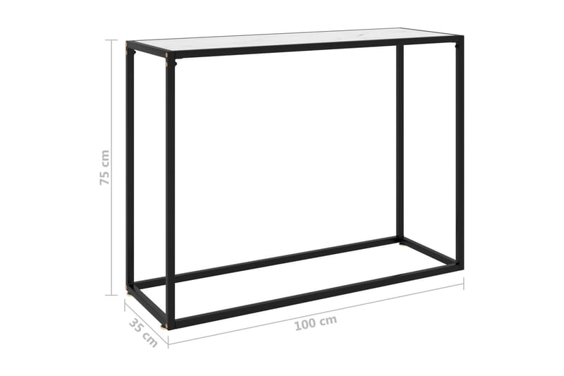 konsolbord 100x35x75 cm hærdet glas hvid - Hvid - Møbler - Borde - Aflastningsbord - Konsolbord & sidebord