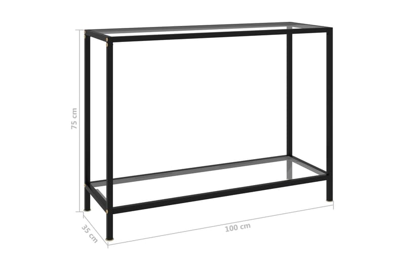 Konsolbord 100x35x75 cm hærdet glas transparent - gennemsigtig - Møbler - Borde - Aflastningsbord - Konsolbord & sidebord