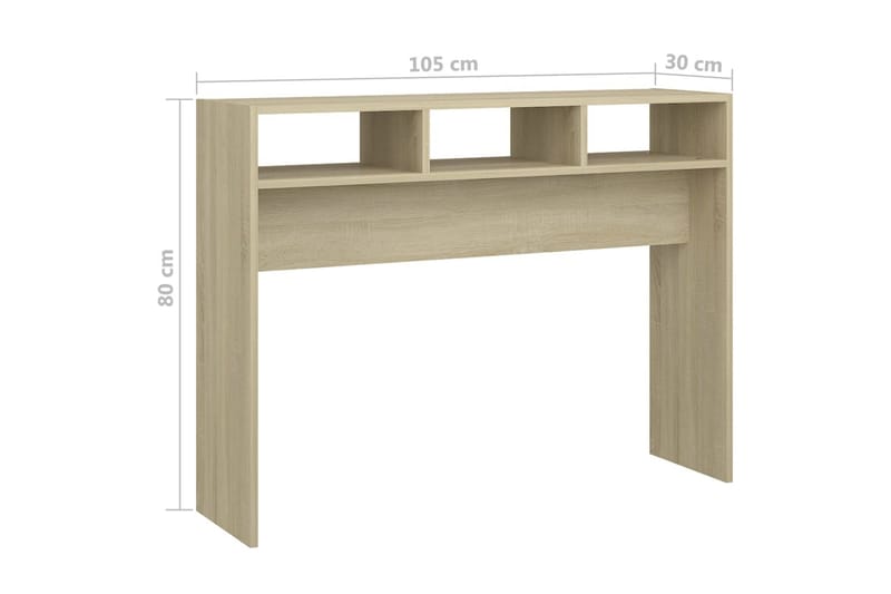 konsolbord 105x30x80 cm spånplade sonoma-eg - Brun - Møbler - Borde - Aflastningsbord - Konsolbord & sidebord