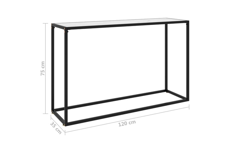 konsolbord 120x35x75 cm hærdet glas hvid - Hvid - Møbler - Borde - Aflastningsbord - Konsolbord & sidebord