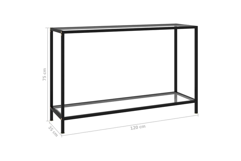 Konsolbord 120x35x75 cm hærdet glas transparent - gennemsigtig - Møbler - Borde - Aflastningsbord - Konsolbord & sidebord