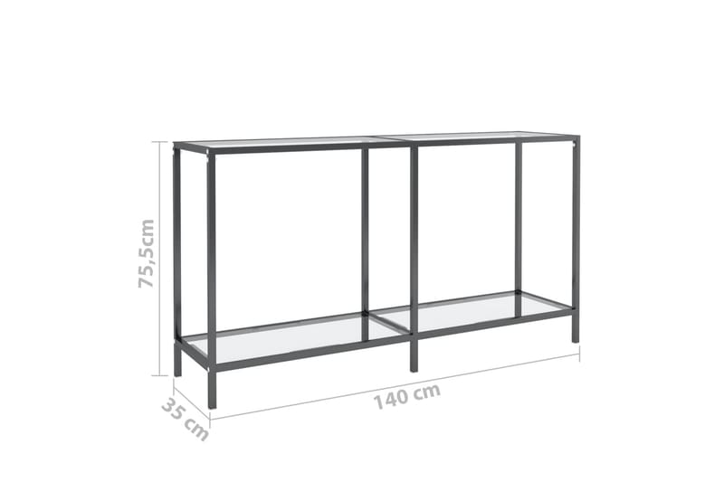 konsolbord 140x35x75,5 cm hærdet glas transparent - gennemsigtig - Møbler - Borde - Aflastningsbord - Konsolbord & sidebord