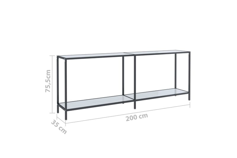 konsolbord 200x35x75,5 cm hærdet glas hvid - Hvid - Møbler - Borde - Aflastningsbord - Konsolbord & sidebord