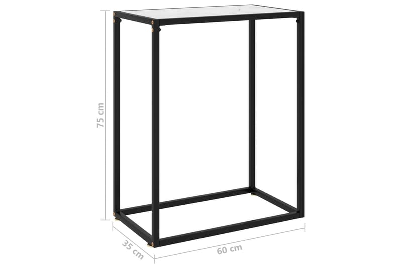 konsolbord 60x35x75 cm hærdet glas hvid - Hvid - Møbler - Borde - Aflastningsbord - Konsolbord & sidebord