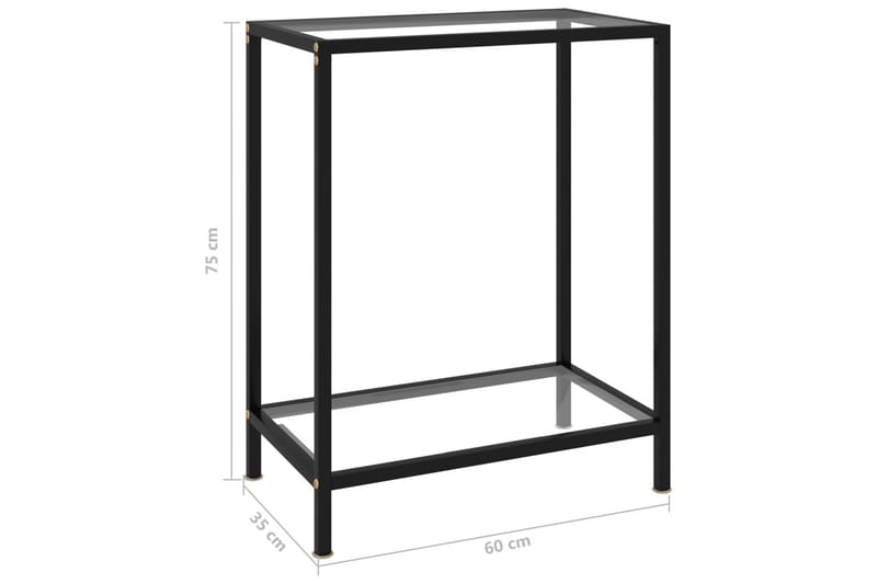 Konsolbord 60x35x75 cm hærdet glas transparent - gennemsigtig - Møbler - Borde - Aflastningsbord - Konsolbord & sidebord