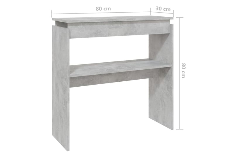 konsolbord 80x30x80 cm spånplade betongrå - Grå - Møbler - Borde - Aflastningsbord - Konsolbord & sidebord