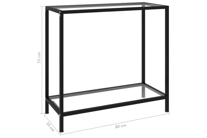 Konsolbord 80x35x75 cm hærdet glas transparent - gennemsigtig - Møbler - Borde - Aflastningsbord - Konsolbord & sidebord