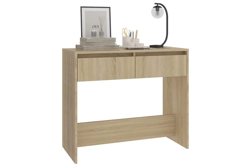 konsolbord 89x41x76,5 cm stål sonoma-eg - Beige - Møbler - Borde - Aflastningsbord - Konsolbord & sidebord