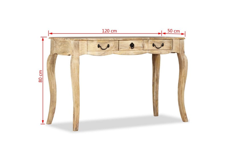 Konsolbord Solidt Mangotræ 120 X 50 X 80 Cm - Brun - Møbler - Borde - Aflastningsbord - Konsolbord & sidebord