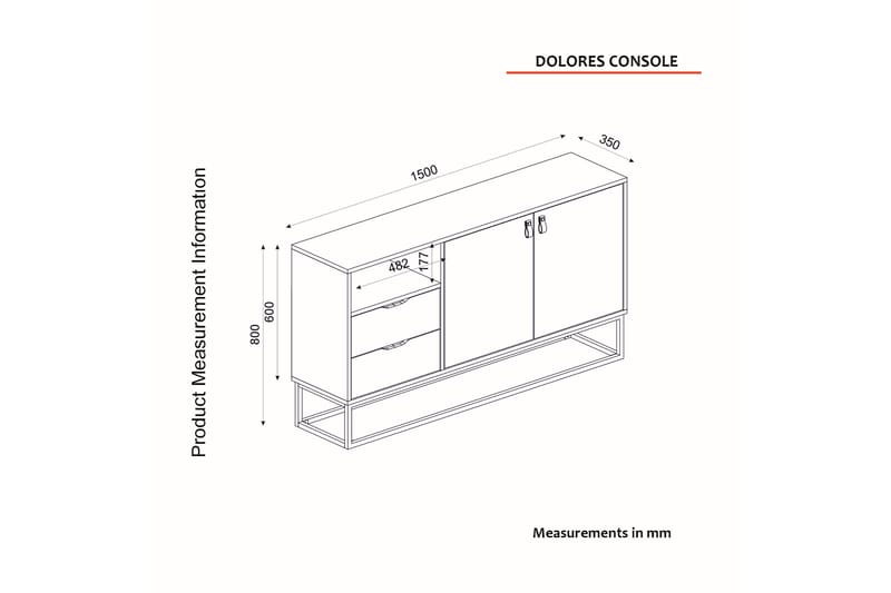 Lemelerveld Konsolbord 150 cm - Natur / antracit - Møbler - Borde - Aflastningsbord - Konsolbord & sidebord