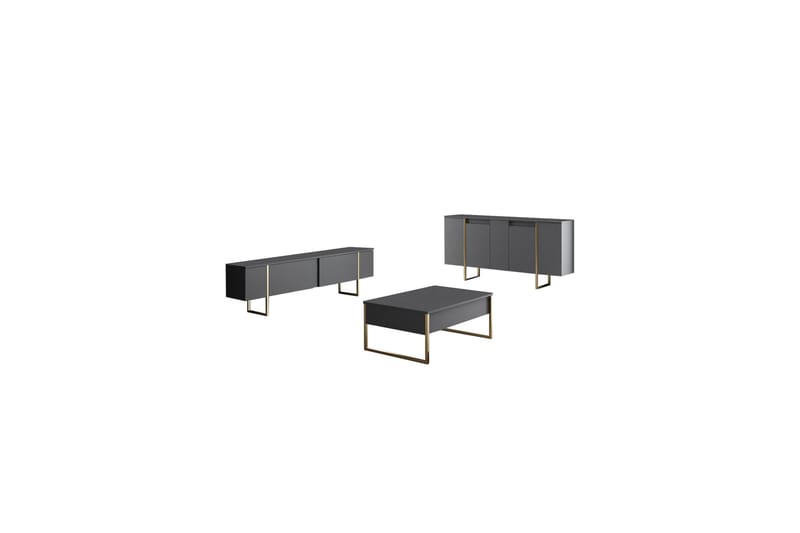 Luxe Konsolbord 160 cm - Grå/Guld - Møbler - Borde - Aflastningsbord - Konsolbord & sidebord