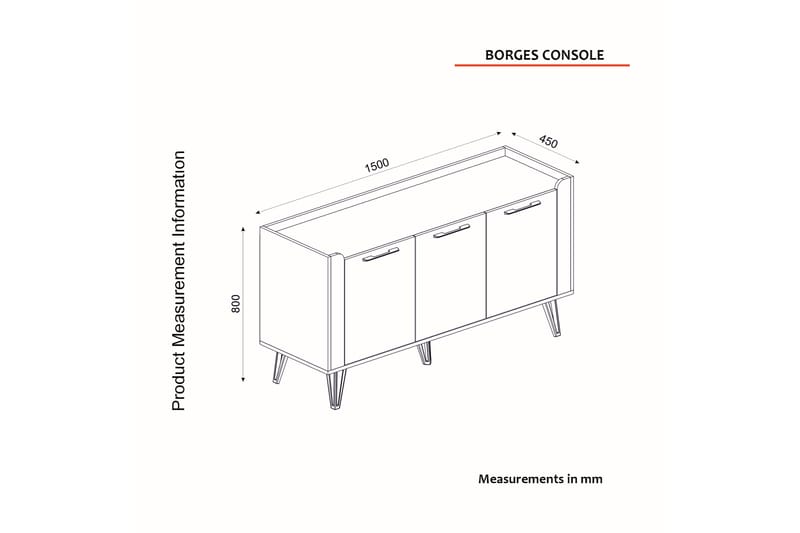 Nang Konsolbord 150 cm - Grå / antracit / valnød - Møbler - Borde - Aflastningsbord - Konsolbord & sidebord