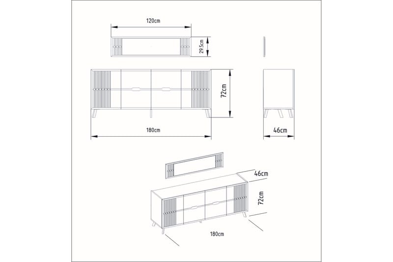 Ocotla Konsolbord 180 cm - Hvid - Møbler - Borde - Aflastningsbord - Konsolbord & sidebord