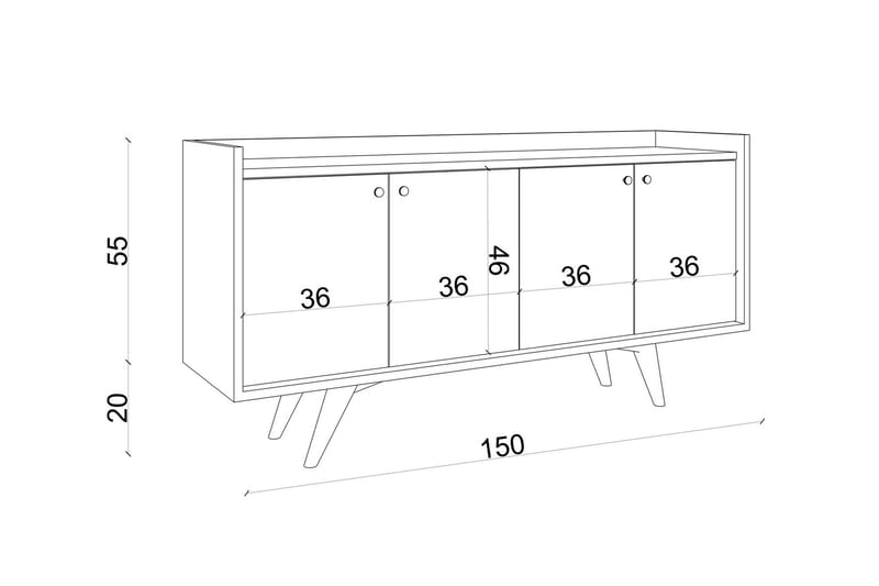 Qeleddun Konsolbord 150 cm - Antracit/Natur - Møbler - Borde - Aflastningsbord - Konsolbord & sidebord