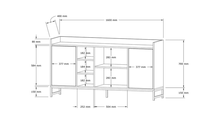 Rinorea Konsolbord 160x85 cm - Blå - Møbler - Borde - Aflastningsbord - Konsolbord & sidebord