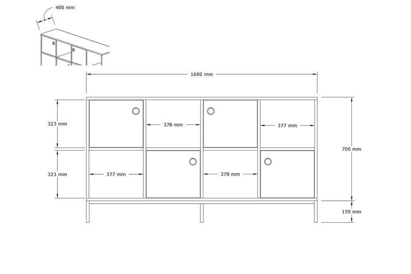 Rinorea Konsolbord 160x85 cm - Blå - Møbler - Borde - Aflastningsbord - Konsolbord & sidebord