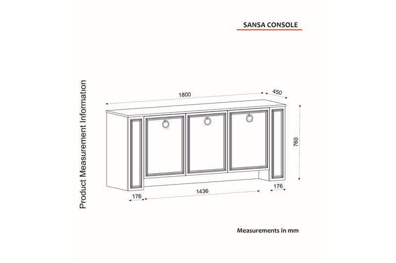 Thituk Konsolbord 180 cm - Teak / hvid - Møbler - Borde - Aflastningsbord - Konsolbord & sidebord