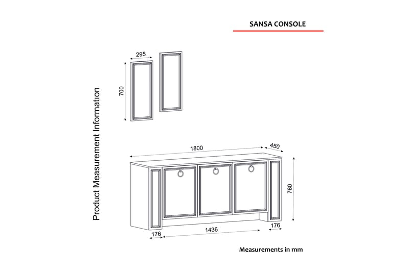 Thituk Konsolbord 180 cm - Teak/Hvid - Møbler - Borde - Aflastningsbord - Konsolbord & sidebord