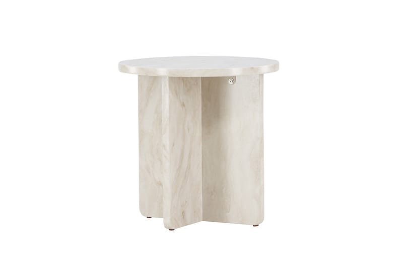 Ålesund Travertin Sidebord 50 cm - Beige - Møbler - Borde - Aflastningsbord - Lampebord