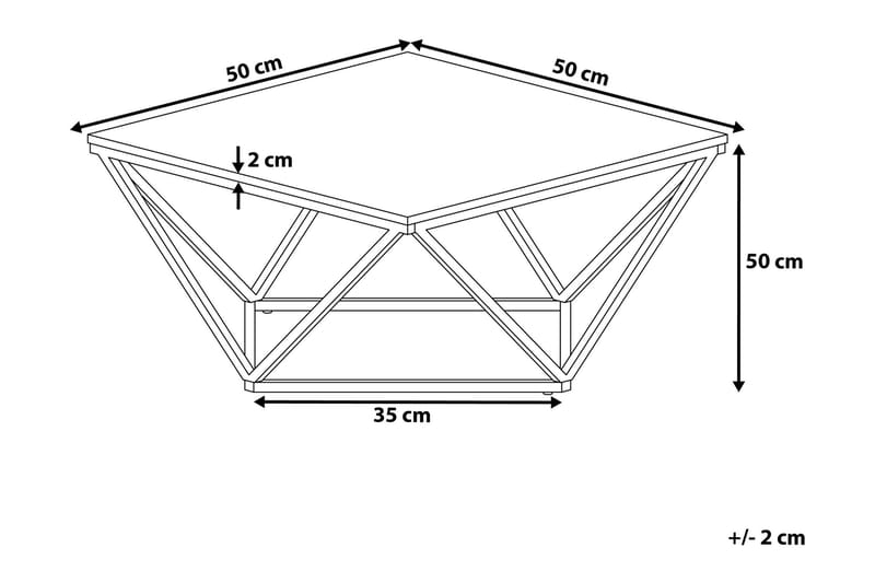 Charmlee Sidebord 50 cm - Hvid/Guld - Møbler - Borde - Aflastningsbord - Lampebord