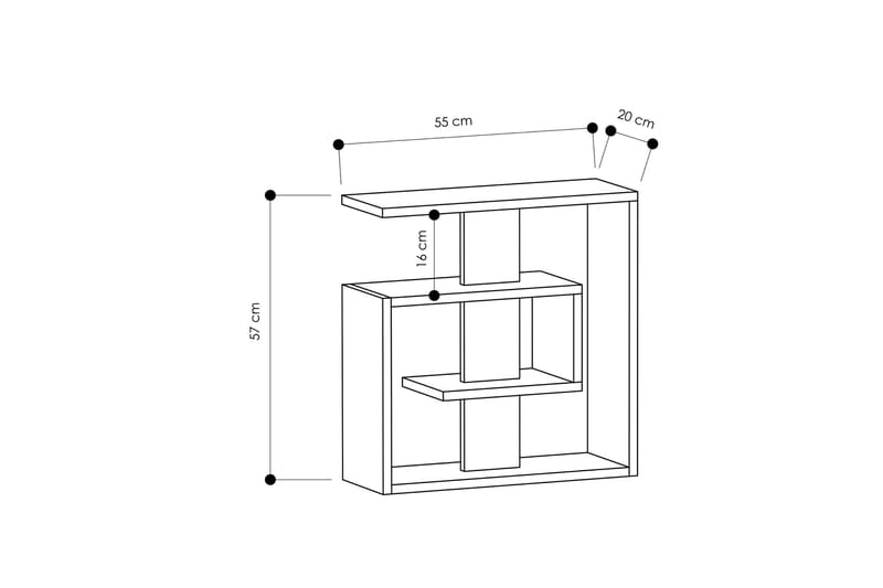 Homitis sidebord labyrint - Hvid - Møbler - Borde - Aflastningsbord - Lampebord