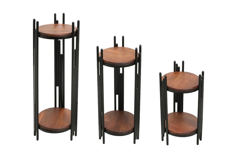 Kokonga Sidebord Sæt - Sort - Lampebord - Semmenfoldeligt bord - Bakkebord & små borde