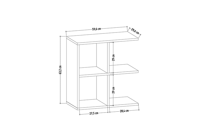 Lilesville Sidebord 60 cm - Hvid/Antracit - Møbler - Borde - Aflastningsbord - Lampebord