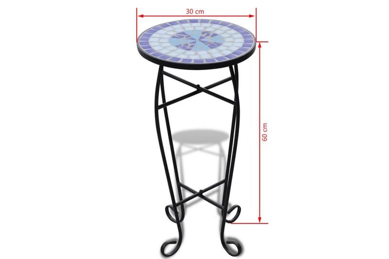 Moasikbord Blå Hvid - Blå - Møbler - Borde - Aflastningsbord - Lampebord