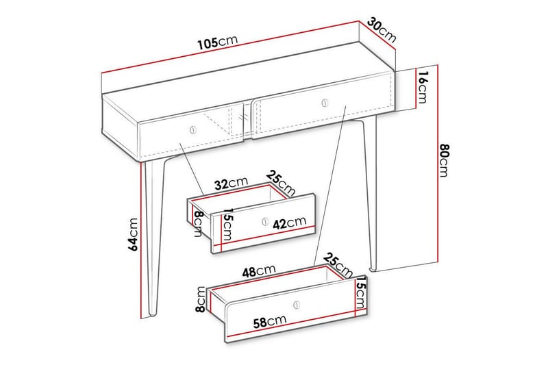 Rathmore Sidebord 105 cm - Blå - Møbler - Borde - Aflastningsbord - Lampebord