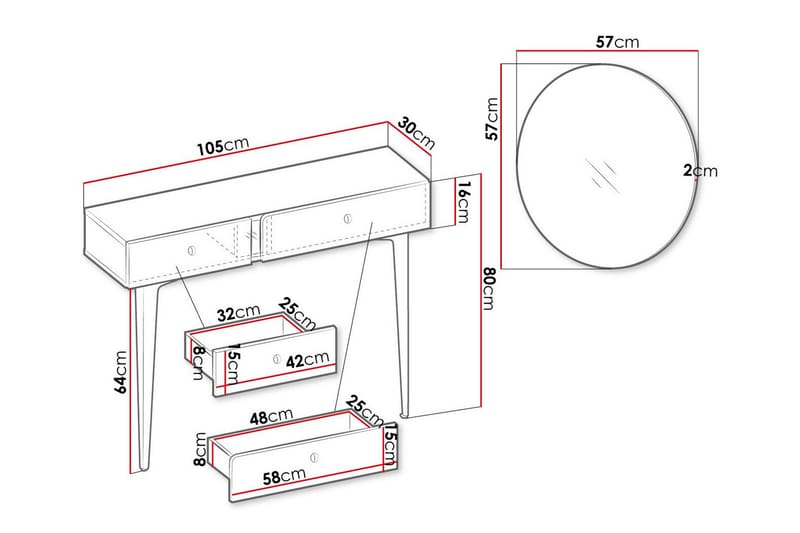 Rathmore Sidebord 105 cm - Blå - Møbler - Borde - Aflastningsbord - Lampebord