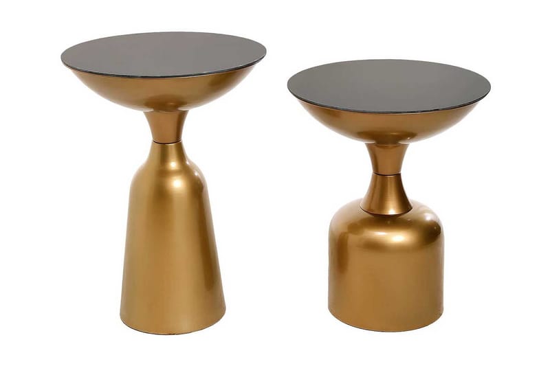 Selder Sidebord Sæt Rundt - Guld - Lampebord - Semmenfoldeligt bord - Bakkebord & små borde