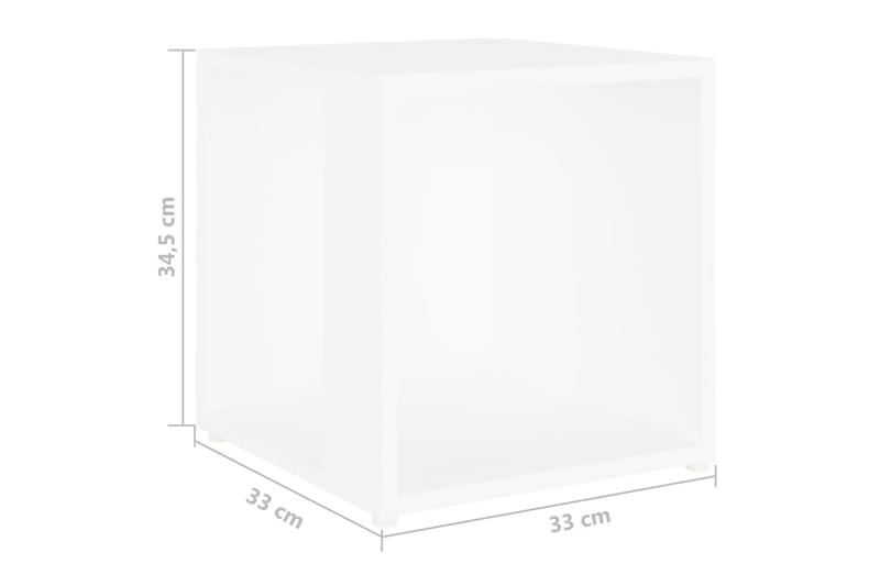 sidebord 33x33x34,5 cm spånplade hvid - Hvid - Møbler - Borde - Aflastningsbord - Lampebord