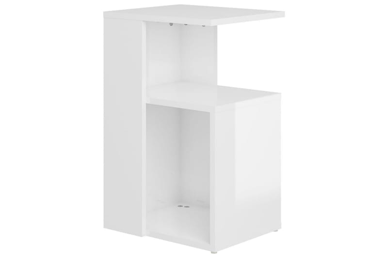 sidebord 36x30x56 cm spånplade hvid højglans - Hvid - Lampebord - Bakkebord & små borde
