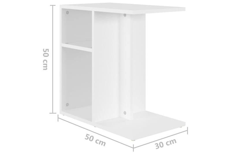 sidebord 50x30x50 cm spånplade hvid - Hvid - Møbler - Borde - Aflastningsbord - Lampebord