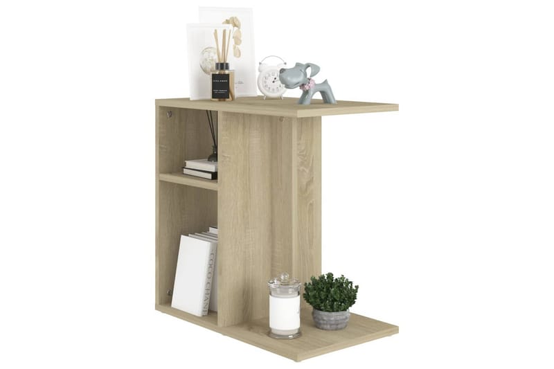 sidebord 50x30x50 cm spånplade sonoma-eg - Brun - Møbler - Borde - Aflastningsbord - Lampebord