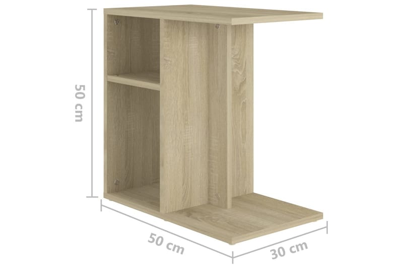 sidebord 50x30x50 cm spånplade sonoma-eg - Brun - Møbler - Borde - Aflastningsbord - Lampebord