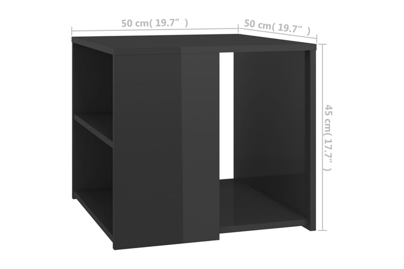 sidebord 50x50x45 cm spånplade grå højglans - Grå - Møbler - Borde - Aflastningsbord - Lampebord