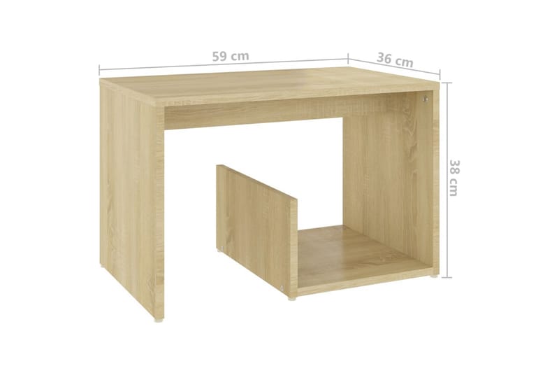 sidebord 59x36x38 cm spånplade sonoma-eg - Brun - Møbler - Borde - Aflastningsbord - Lampebord