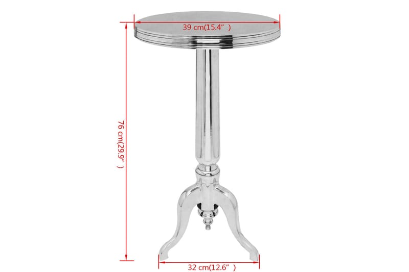 Sidebord Rundt Aluminium Sølvfarvet - Sølv - Møbler - Borde - Aflastningsbord - Lampebord