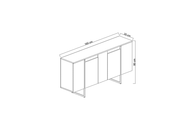 Luxe Konsolbord 160 cm - Hvid/Sølv - Møbler - Borde - Aflastningsbord - Entrébord