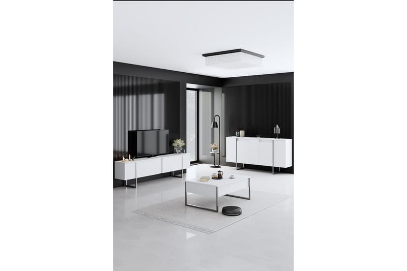 Luxe Konsolbord 160 cm - Hvid/Sølv - Møbler - Borde - Aflastningsbord - Entrébord