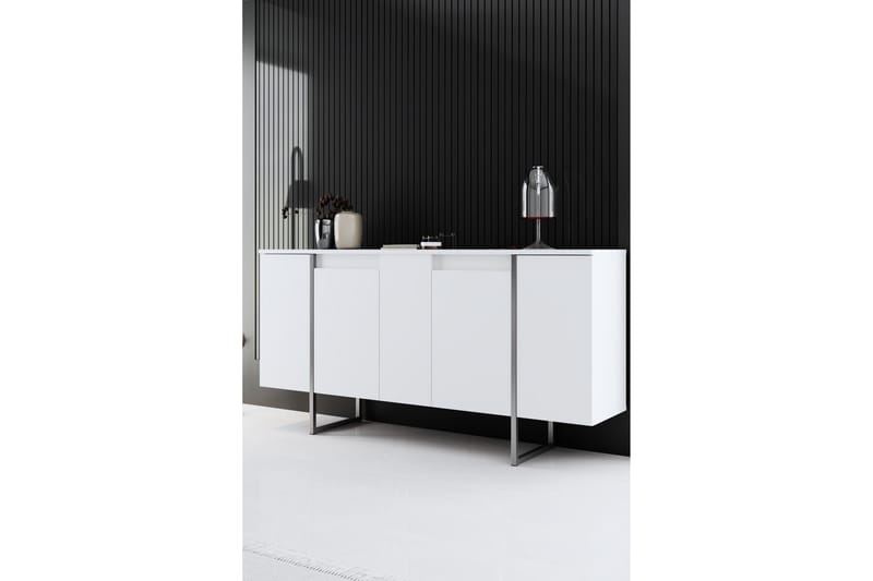 Luxe Konsolbord 160 cm - Hvid/Sølv - Møbler - Borde - Aflastningsbord - Entrébord