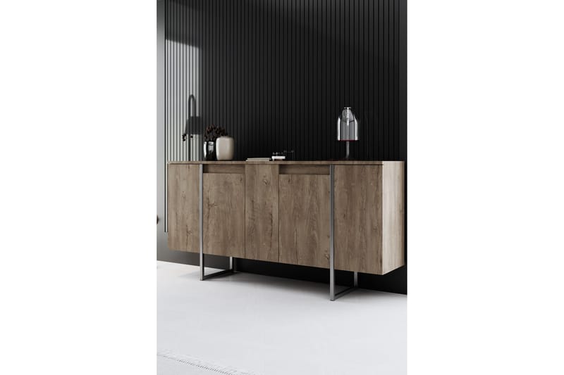 Luxe Konsolbord 160 cm - Valnød/Sølv - Møbler - Borde - Aflastningsbord - Entrébord