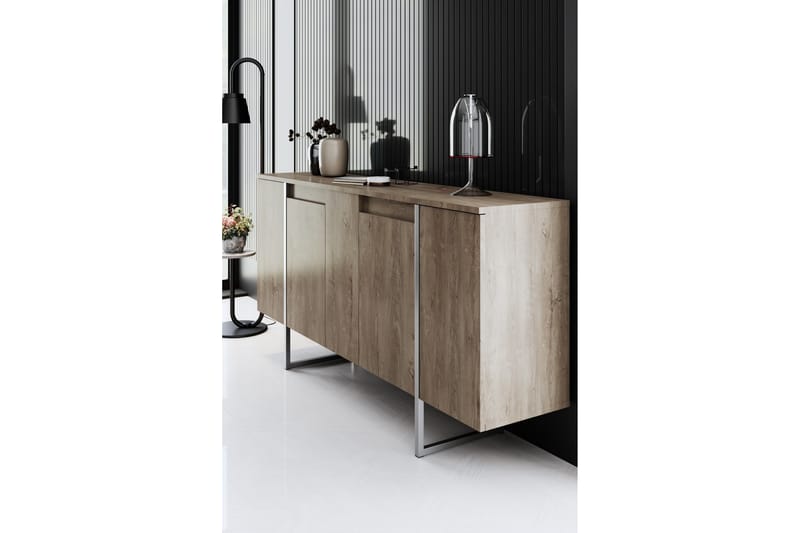 Luxe Konsolbord 160 cm - Valnød/Sølv - Møbler - Borde - Aflastningsbord - Entrébord