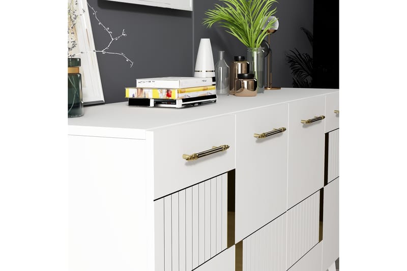 Moda Konsolbord 150 cm - Hvid/Guld - Møbler - Borde - Aflastningsbord - Entrébord