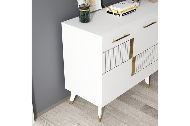 Moda Konsolbord 150 cm - Hvid/Guld - Møbler - Borde - Aflastningsbord - Entrébord