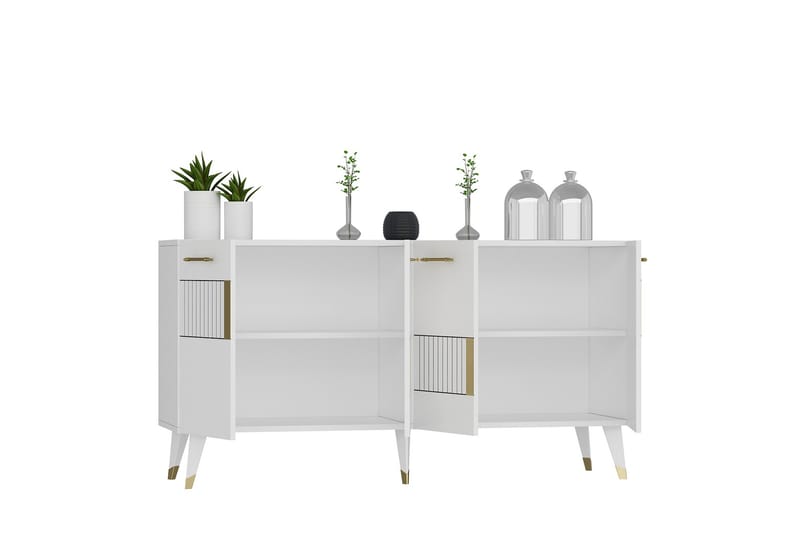 Moda Konsolbord 150 cm - Hvid/Guld - Møbler - Borde - Aflastningsbord - Entrébord