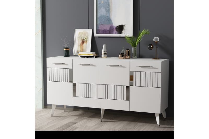 Moda Konsolbord 150 cm - Hvid/Sølv - Møbler - Borde - Aflastningsbord - Entrébord